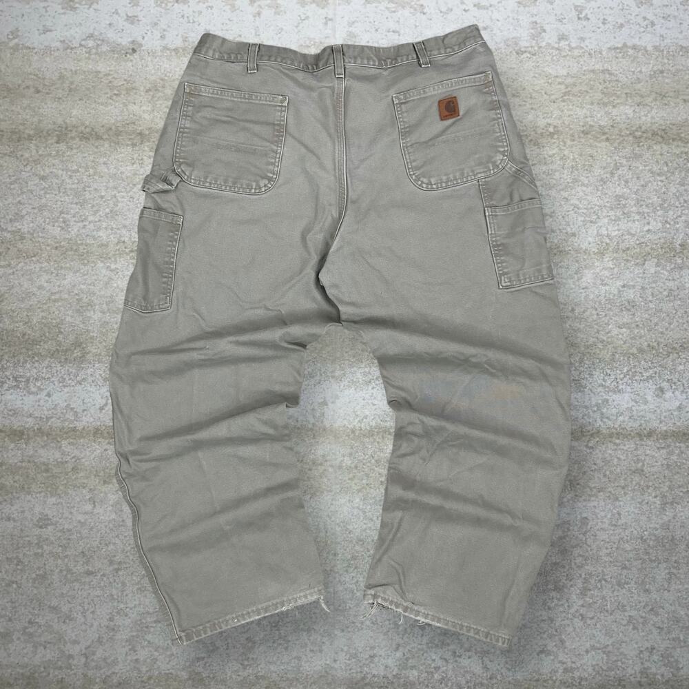 Vintage 90s Carhartt Carpenter Pants 40x30 Baggy Wide Leg Chocolate Brown Canvas